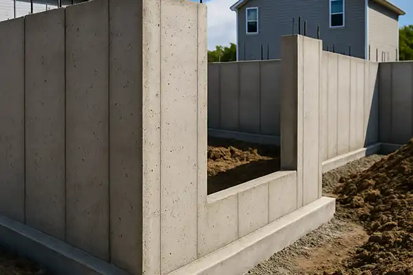 New concrete home foundation