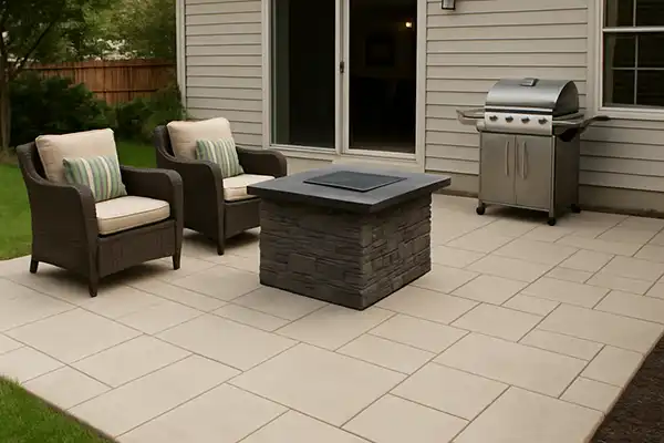 Small patio space with concrete floor